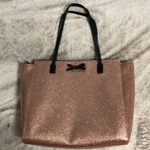 NWOT Kate Spade Rose Gold Glitter Tote
